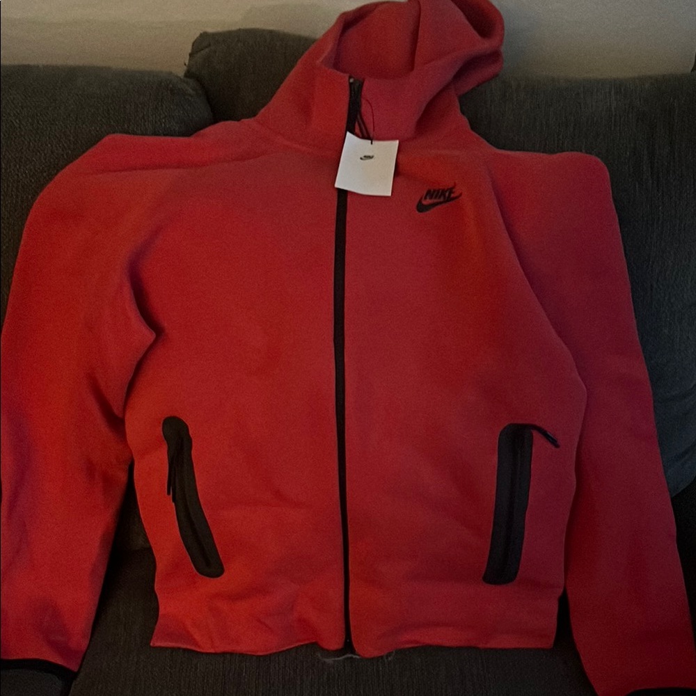 Nike Vibrant Red Hoodie with Black Details